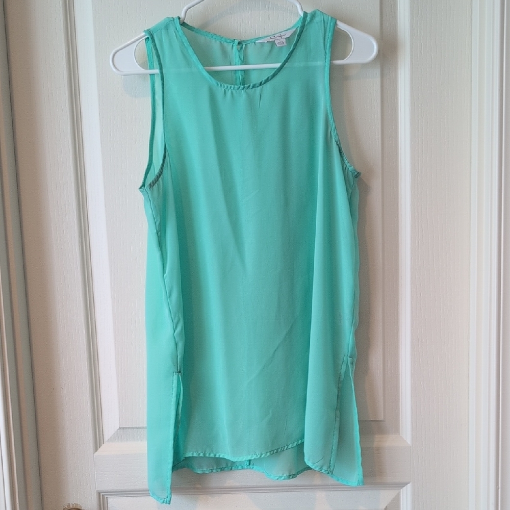 Curfew Green Sleeveless Tank Top